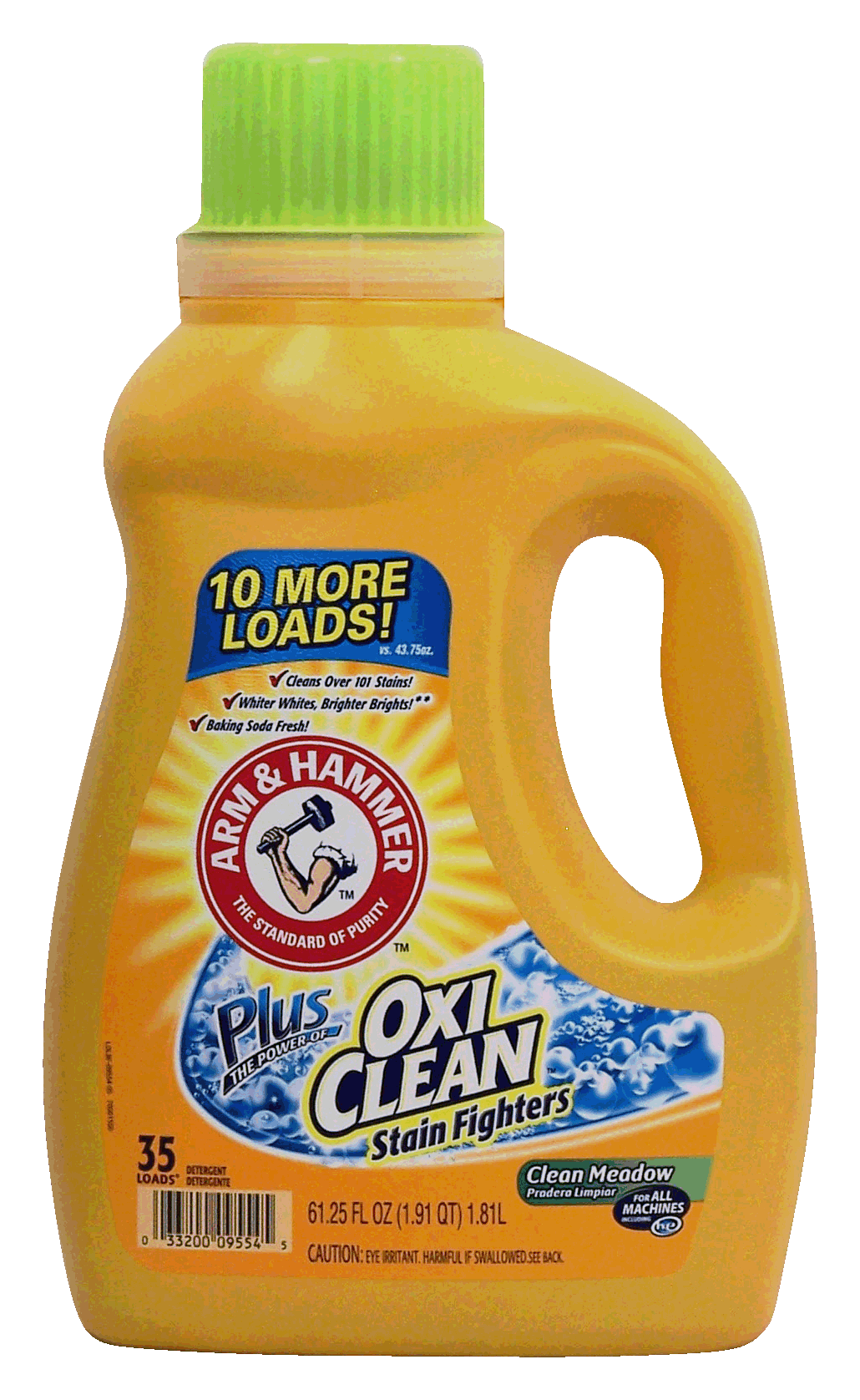 Arm & Hammer  liquid detergent with oxi clean stain fighters, clean meadow scent, for all machines including h.e. Full-Size Picture